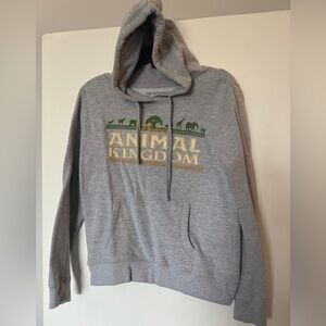 Vintage Disney’s Animal Kingdom Heather Gray Hoodie with Texture/Embroidery